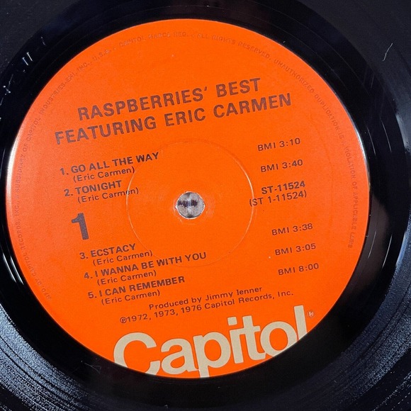 Raspberries' Best Vinyl Record Eric Carmen 1976 Capitol Records Shrink ST-11524 - Picture 9 of 11